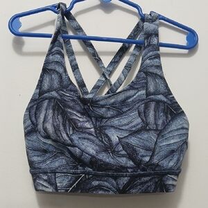Lululemon Athletica Navy Leaf Pattern Sports Bra